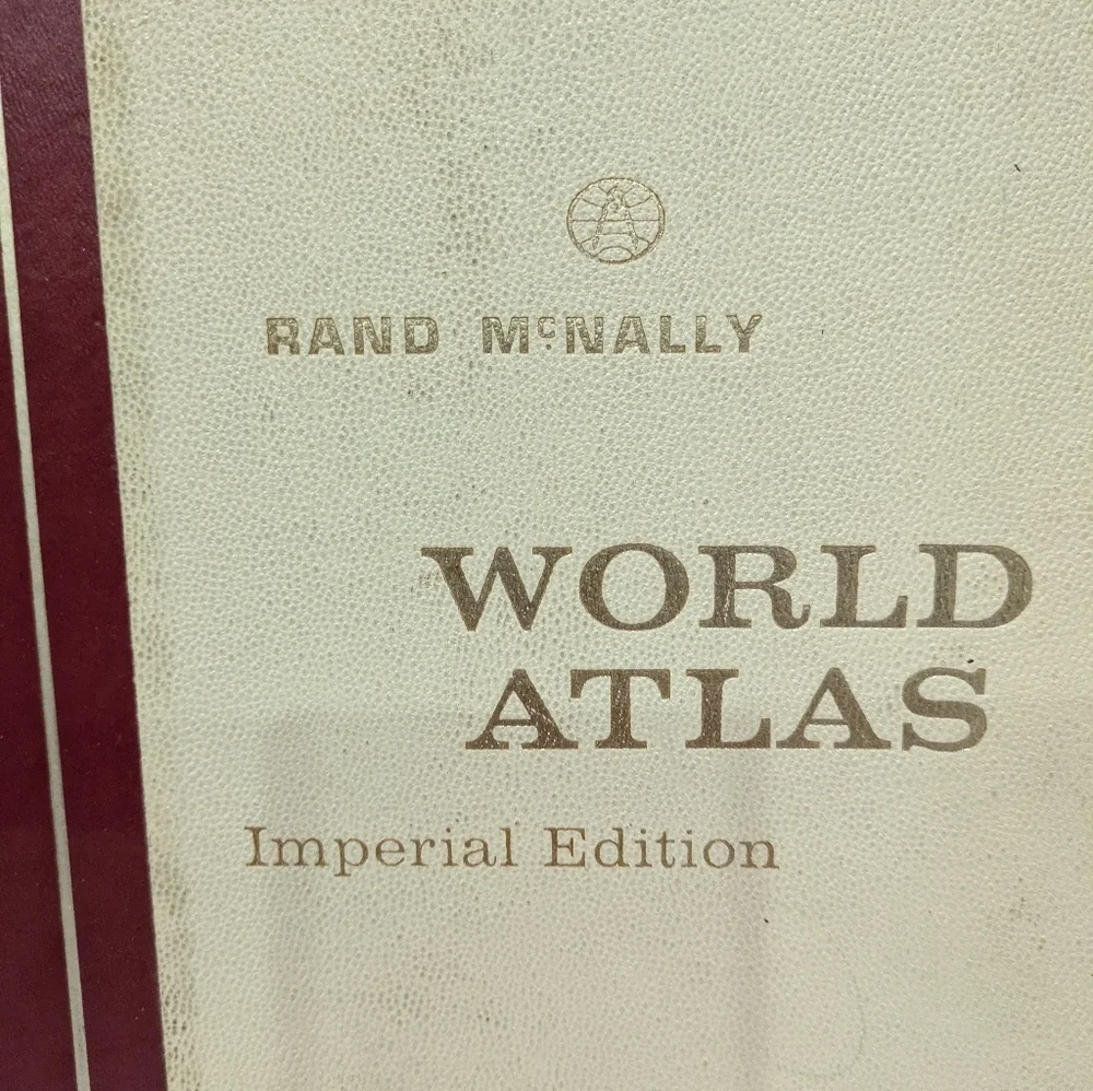 Rand McNally World Atlas Imperial Edition - Red and Cream